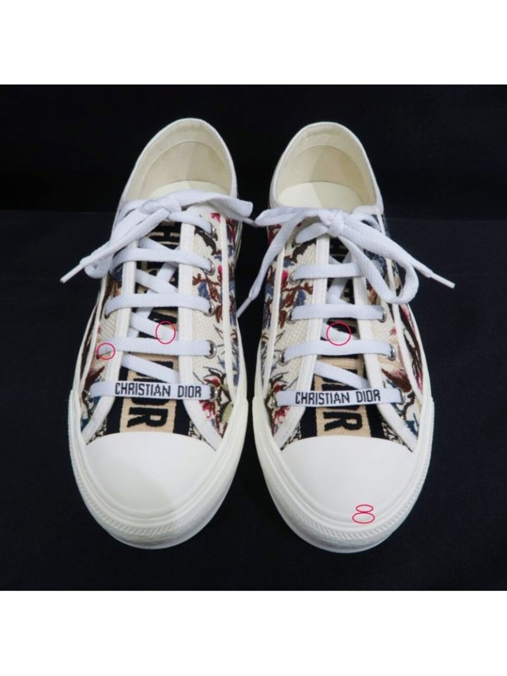 Dior Floral Embroidery Sneakers Size 38 Apparel Shoes - Picture 3 of 10